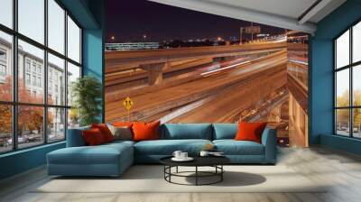 Traffic at night, freeway in Florida Wall mural