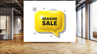 3d speech bubble icon. Season sale tag. Special offer price sign. Advertising discounts symbol. Season sale chat talk message. Speech bubble banner. Yellow text balloon. Vector Wall mural