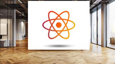 Atom sign icon. Atom part symbol. Blurred gradient design element. Vivid graphic flat icon. Vector Wall mural