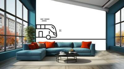 bus tour transport line icon. transportation sign. tourism or public vehicle symbol. minimal line il Wall mural