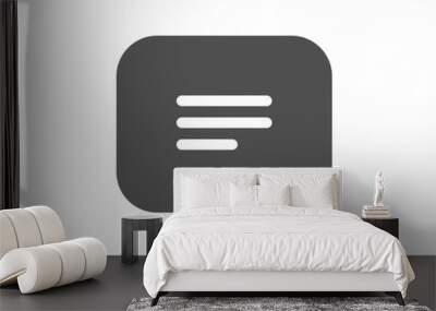 Chat comment sign. Text message icon. Speech bubble symbol. Classic flat style. Simple text message icon. Vector Wall mural