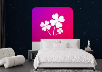 Clovers with four leaves sign icon. Saint Patrick symbol. Web or internet icon design. Rating stars. Just click button. Vector Wall mural