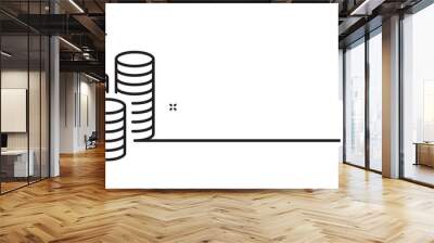 Coins line icon. Cash money sign. Business income symbol. Minimal line illustration background. Coins line icon pattern banner. White web template concept. Vector Wall mural