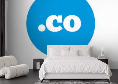 Domain CO sign icon. Top-level internet domain. Wall mural