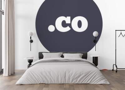 Domain CO sign icon. Top-level internet domain. Wall mural