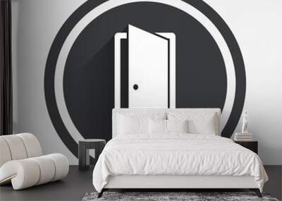 Door sign icon. Enter or exit symbol. Wall mural