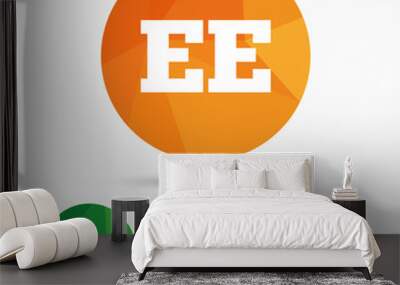 Estonian language sign icon. EE translation. Wall mural