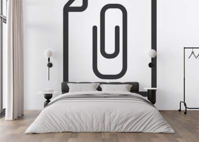 File annex icon. Paper clip symbol. Wall mural