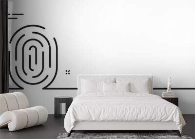 Fingerprint line icon. Finger print scan sign. Biometric identity symbol. Minimal line illustration background. Fingerprint line icon pattern banner. White web template concept. Vector Wall mural