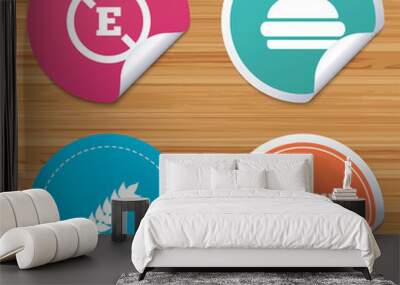 Food additive icon. Hamburger fast food sign. Wall mural