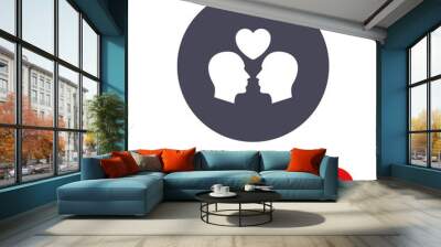 Gay couple sign icon. Male love male. Wall mural