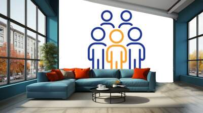 Group people line icon. Business conference sign. Team meeting symbol. Colorful thin line outline concept. Linear style group people icon. Editable stroke. Vector Wall mural