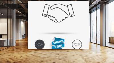 Handshake sign icon. Successful business symbol. Wall mural