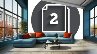 In pack 2 sheets sign icon. 2 papers symbol. Wall mural