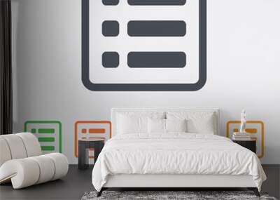 List sign icon. Content view option symbol. Wall mural