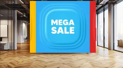 Mega Sale tag. Neumorphic offer banners. Special offer price sign. Advertising Discounts symbol. Mega sale podium background. Product infographics. Vector Wall mural