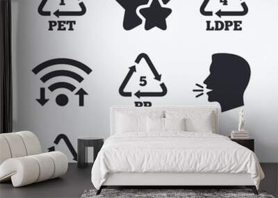 PET, Ld-pe and PP. Polyethylene terephthalate Wall mural