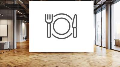 Restaurant food line icon. Dinner sign. Hotel service symbol. Quality design element. Linear style restaurant food icon. Editable stroke. Vector Wall mural