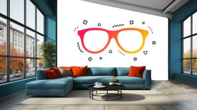 Retro glasses sign icon. Eyeglass frame symbol. Colorful geometric shapes. Gradient glasses icon design.  Vector Wall mural