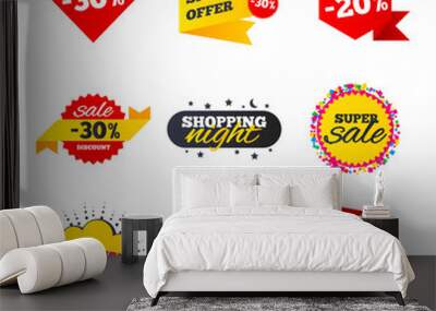 Sale banners templates. Best offers, discounts. Wall mural