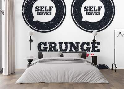 Self service sign icon. Maintenance symbol. Wall mural