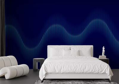 Sound wave background. Vector music frequency bar. Abstract audio sound wave pattern. Music pulse background. Audio track graph of frequency. Soundwave line with gradient effect. Vector Wall mural