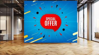 Special offer badge. Discount banner shape. Sale coupon bubble icon. Abstract background. Modern concept design. Banner with offer badge. Vector Wall mural