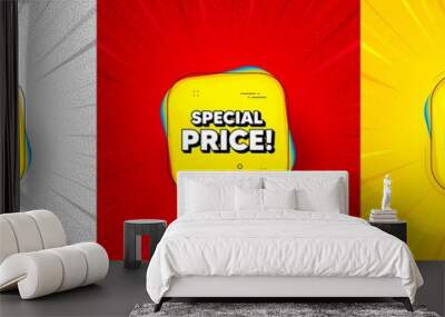 Special price sticker. Flash offer banner, coupon or poster. Discount banner shape. Sale coupon bubble icon. Special price promo banner. Retail marketing flyer. Starburst pop art. Vector Wall mural