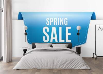 Spring Sale. Ribbon label tag. Special offer price sign. Advertising Discounts symbol. Infographics price tag banner. Spring sale badge shape. Website ribbon label banner. Vector Wall mural