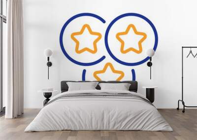 Stars line icon. Best ranking sign. Rating symbol. Quality design element. Line style stars icon. Editable stroke. Vector Wall mural