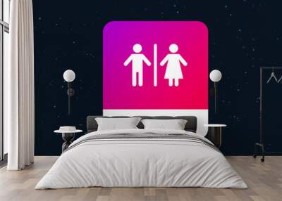 WC sign icon. Toilet symbol. Male and Female toilet. Web or internet icon design. Rating stars. Just click button. Vector Wall mural