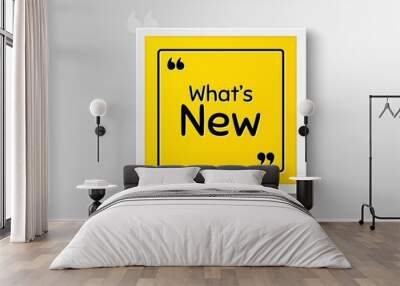 Whats new symbol. Frame with thought bubble. Special offer sign. New arrivals symbol. Realistic frame and speech bubble. Banner with chat symbol and quotes. Whats new promotion text. Vector Wall mural