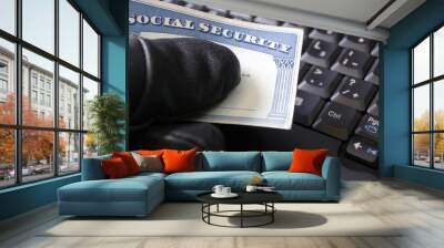 Identity theft and Social Security card Wall mural