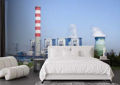 Power station with cooling towers Wall mural