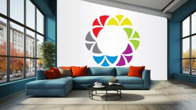 colorful abstract logo business circle symbol vector tech elemen Wall mural