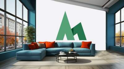 geometric mountain letter m green icon logo symbol element Wall mural