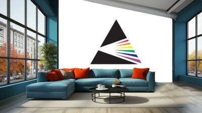 glass prism light spectrum dispersion logo icon Wall mural