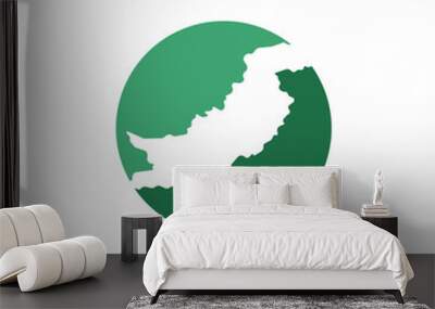 pakistan country map circle border vector icon illustration Wall mural