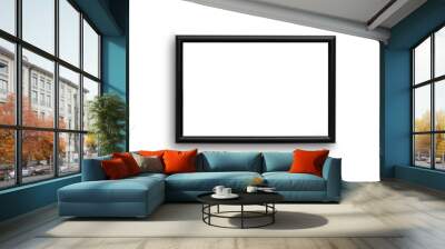 black rectangular 2x3 frame hanging on the wall isolated Wall mural