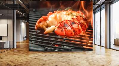 Closeup Grilled Lobster Tail Delight on the BBQ.

 Wall mural