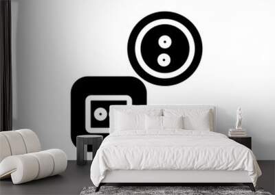 Buttons Clothing Tailor Solid Icon Wall mural