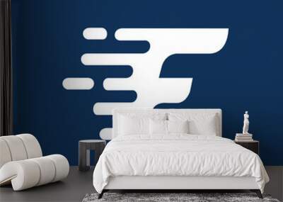 Modern and futuristic letter F logo design. Suitable for business and technology logo Wall mural