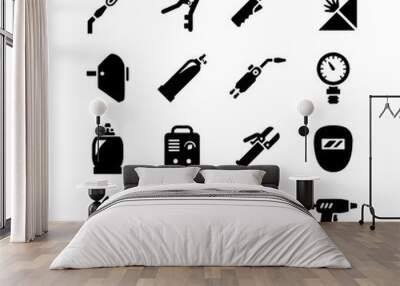 welding icon set Wall mural