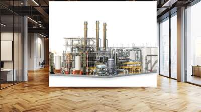 Factory. Isolated on white background. 3d illustration Wall mural