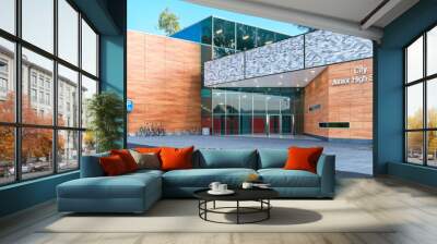 High school entrance facade. 3d illustration Wall mural