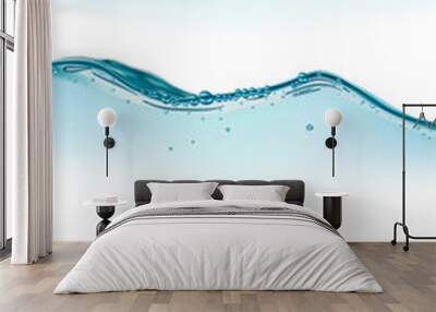 Small waves of water on a white background. Vector illustration Wall mural