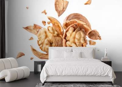 two walnuts collided in the air Wall mural