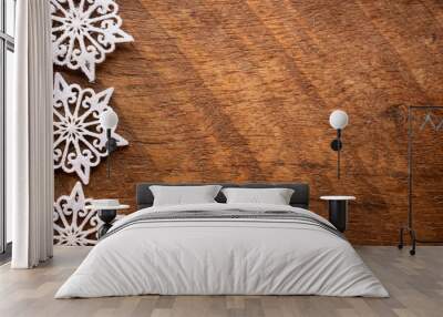 Christmas background on wood Wall mural