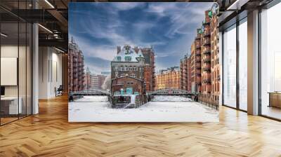 Speicherstadt Hamburg Winter Schnee Wall mural