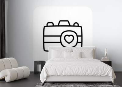 Camera, heart fully editable vector line icon

 Wall mural